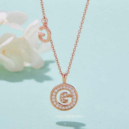 Personalized "G" latter diamond necklace