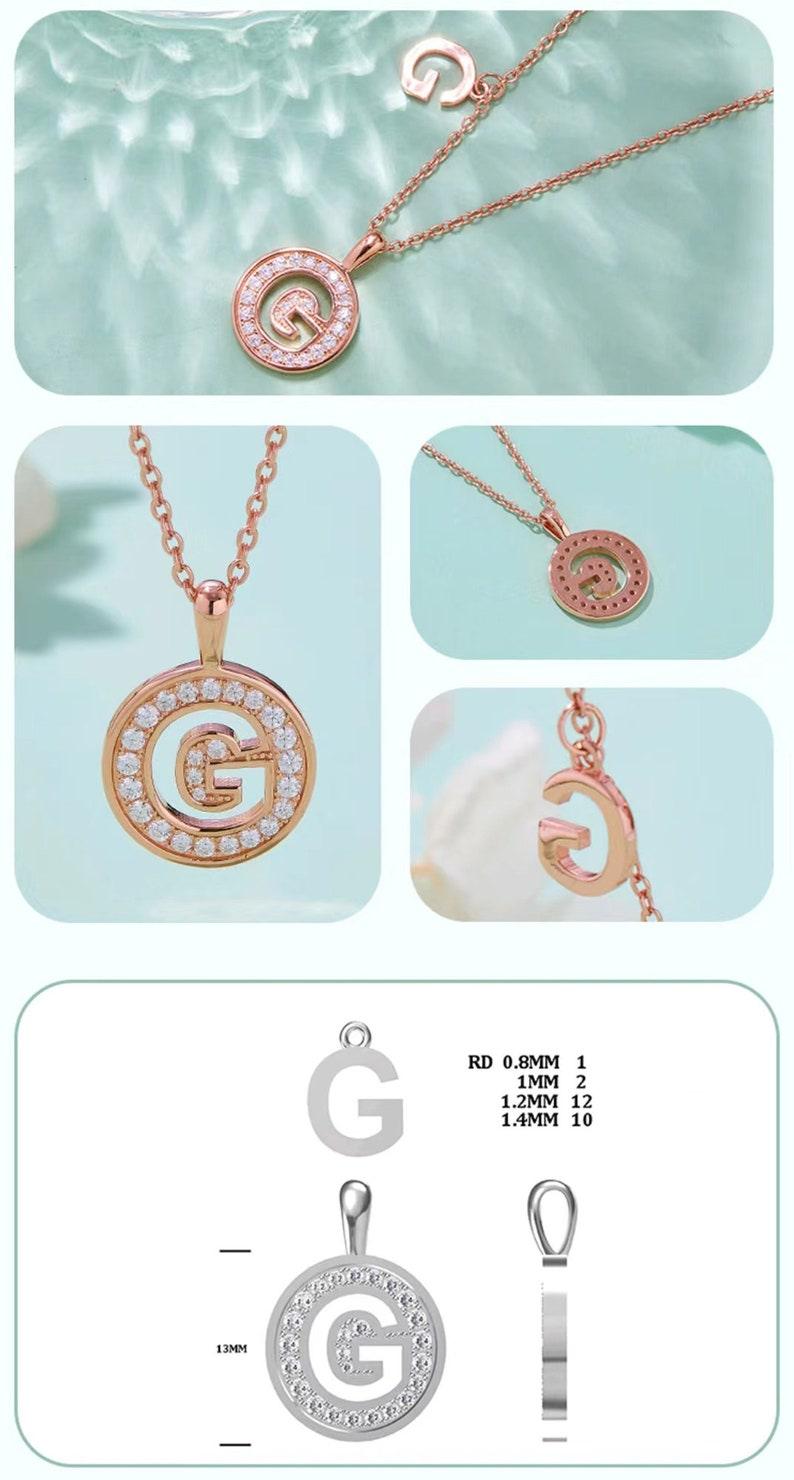 Personalized "G" latter diamond necklace