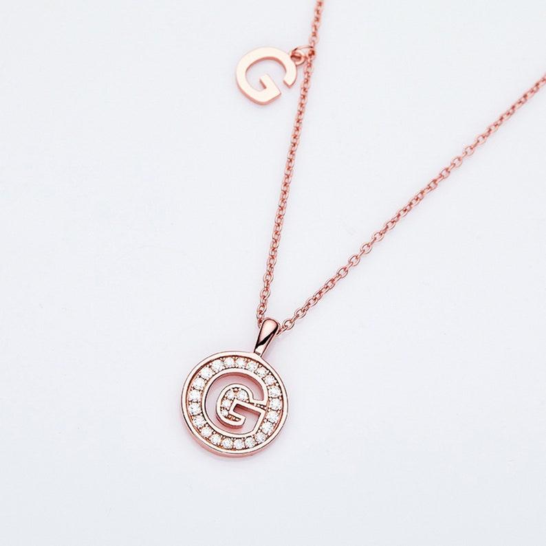 Personalized "G" latter diamond necklace