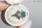 Galadriel with 7x5mm oval teal marquise cut lab grown engagement ring DisneyValley