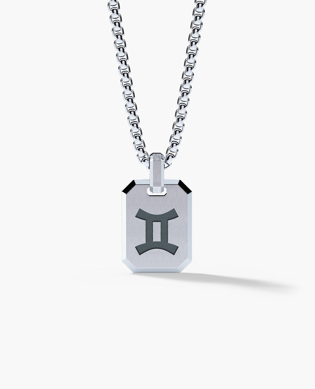 GEMINI MINI ZODIAC Dog Tag Silver Pendant