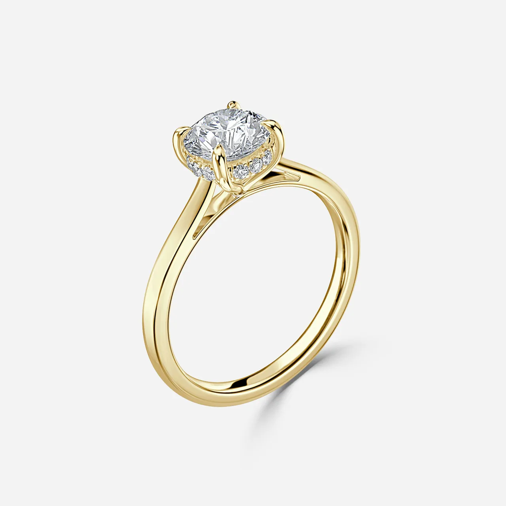 1.70 CT Round Moissanite Hidden Halo Engagement Ring
