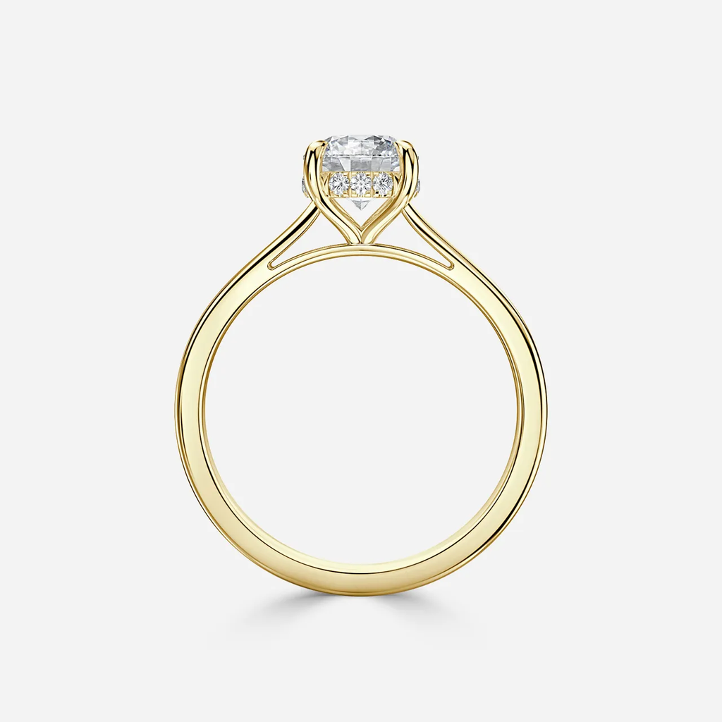 1.70 CT Round Moissanite Hidden Halo Engagement Ring
