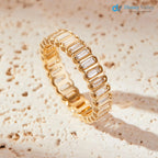Gold Baguette Lab Grown Diamond Eternity Band | Minimalist Stacking Wedding Band - DisneyValley