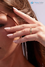 Gold Baguette Lab Grown Diamond Eternity Band | Minimalist Stacking Wedding Band - DisneyValley