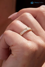 Gold Baguette Lab Grown Diamond Eternity Band | Minimalist Stacking Wedding Band - DisneyValley