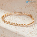 Gold Bezel Set Stone Diamond Bracelet Anniversary Gift for her - DisneyValley