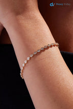 Gold Bezel Set Stone Diamond Bracelet Anniversary Gift for her - DisneyValley