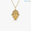 Gold Diamond Hamsa & Evil Eye Hand of Fatima Necklace DisneyValley