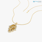 Gold Diamond Hamsa & Evil Eye Hand of Fatima Necklace DisneyValley