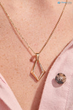 Gold Diamond Necklace Lab Grown Diamond Geometric Gold Necklace DisneyValley