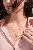 Gold Diamond Necklace Lab Grown Diamond Geometric Gold Necklace DisneyValley