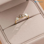 Gold Lab Diamond Stackable Ring emerald Modern Minimalist Ring DisneyValley