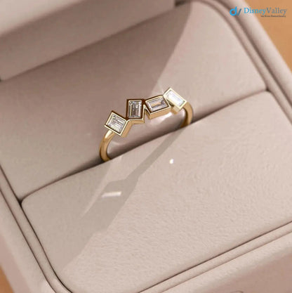 Gold Lab Diamond Stackable Ring emerald Modern Minimalist Ring DisneyValley