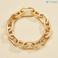 Gold Link Chain 2.00ct Lab-Grown Diamonds bracelet - DisneyValley