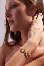 Gold Link Chain 2.00ct Lab-Grown Diamonds bracelet - DisneyValley