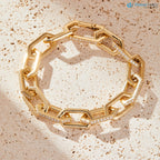 Gold Link Chain 2.00ct Lab-Grown Diamonds bracelet - DisneyValley