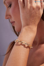 Gold Link Chain 2.00ct Lab-Grown Diamonds bracelet - DisneyValley