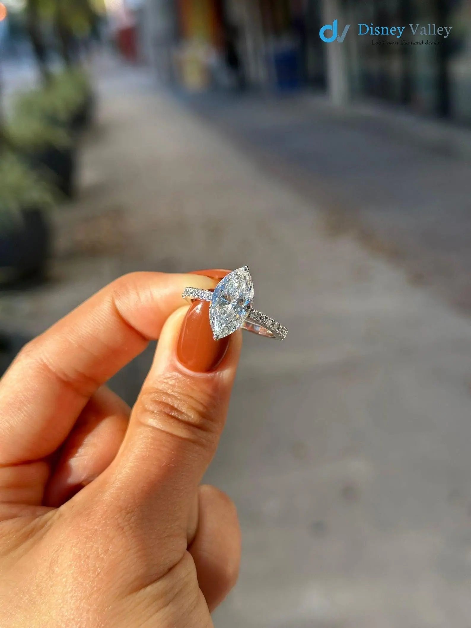 Gold Marquise Brilliant IGI Certified Lab Grown Diamond Engagement Ring - DisneyValley