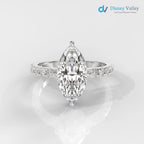 Gold Marquise Brilliant IGI Certified Lab Grown Diamond Engagement Ring - DisneyValley