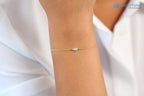 Gold Pave Dainty round lab grown Diamond Bracelet - DisneyValley