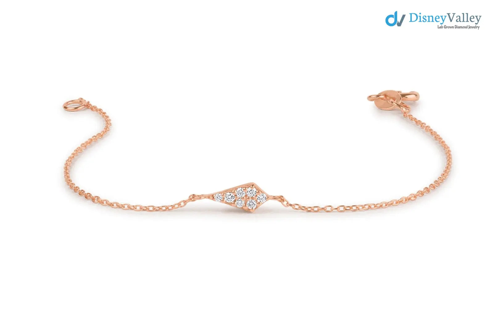 Gold Pave Dainty round lab grown Diamond Bracelet - DisneyValley