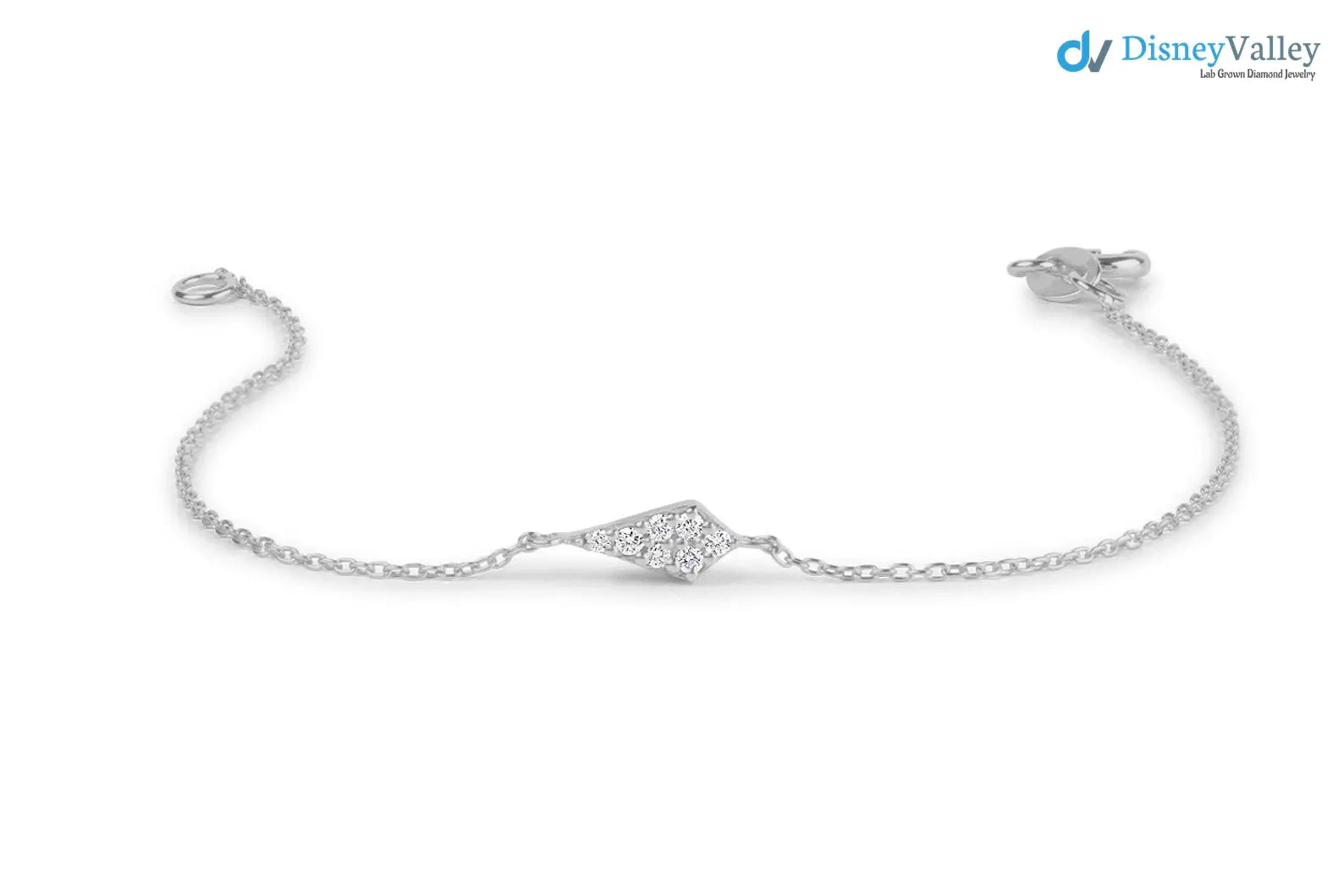Gold Pave Dainty round lab grown Diamond Bracelet - DisneyValley