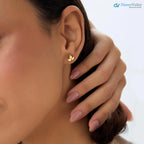 Gold Triple Teardrop Stud Minimalist Trio Dainty Petal Stud Earrings - DisneyValley