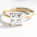 1.50 CT Princess Moissanite Solitaire Engagement Ring