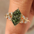 Nature Inspired Green Dutch Marquise Engagement Ring