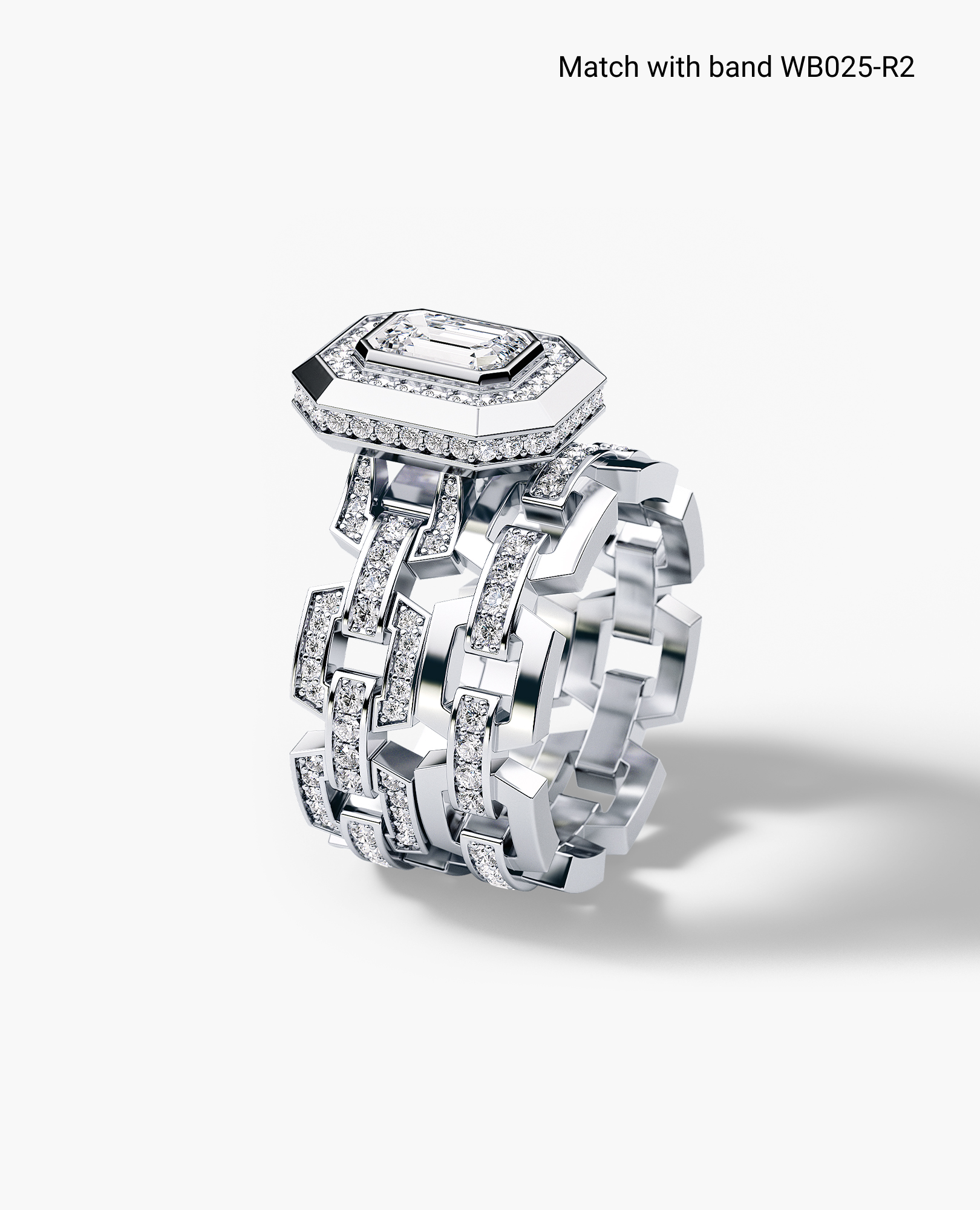 NORTHSTAR Emerald Cut Diamond Gold Engagement Ring