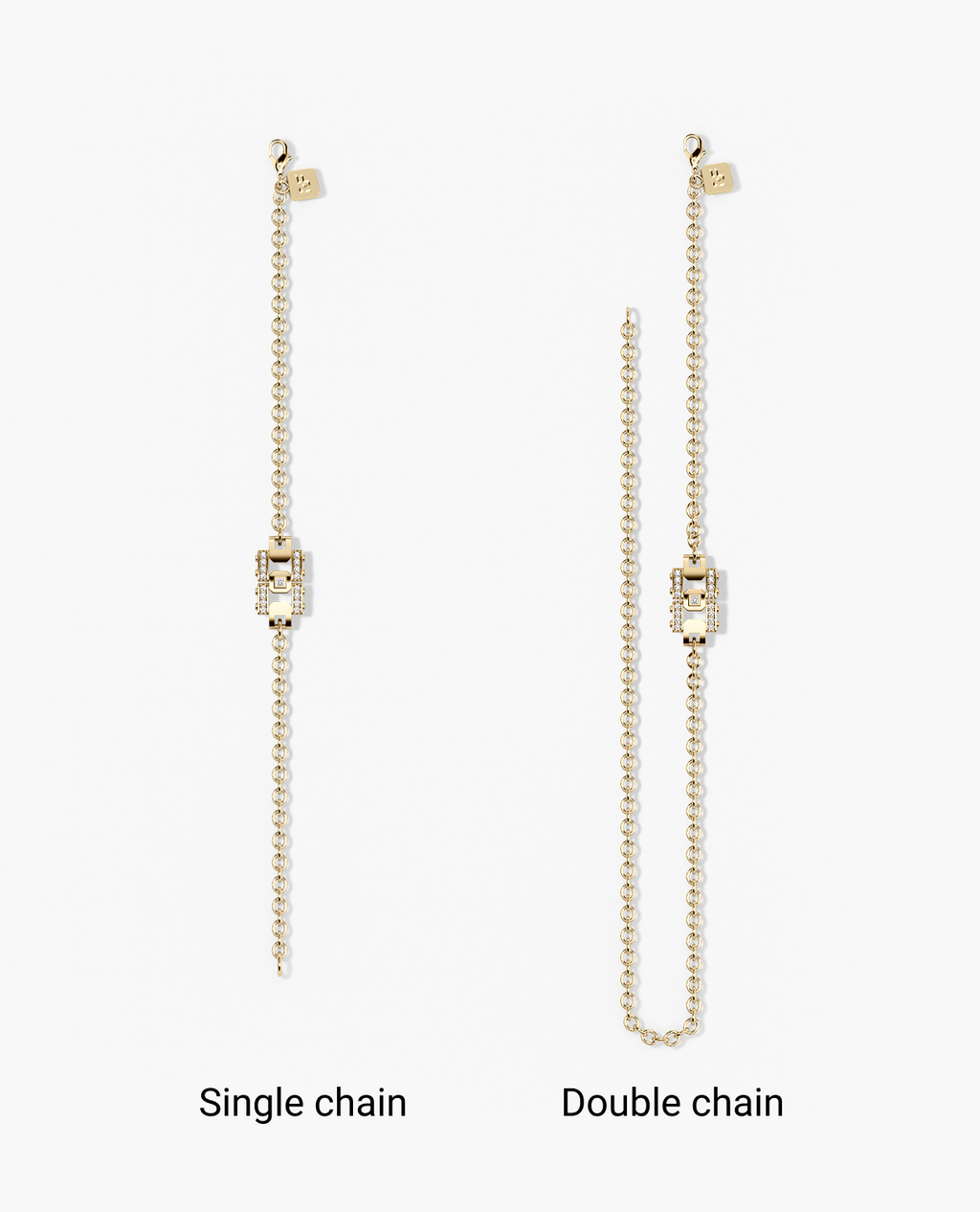 LA PAZ Gold Charm Bracelet with 0.20ct Diamonds