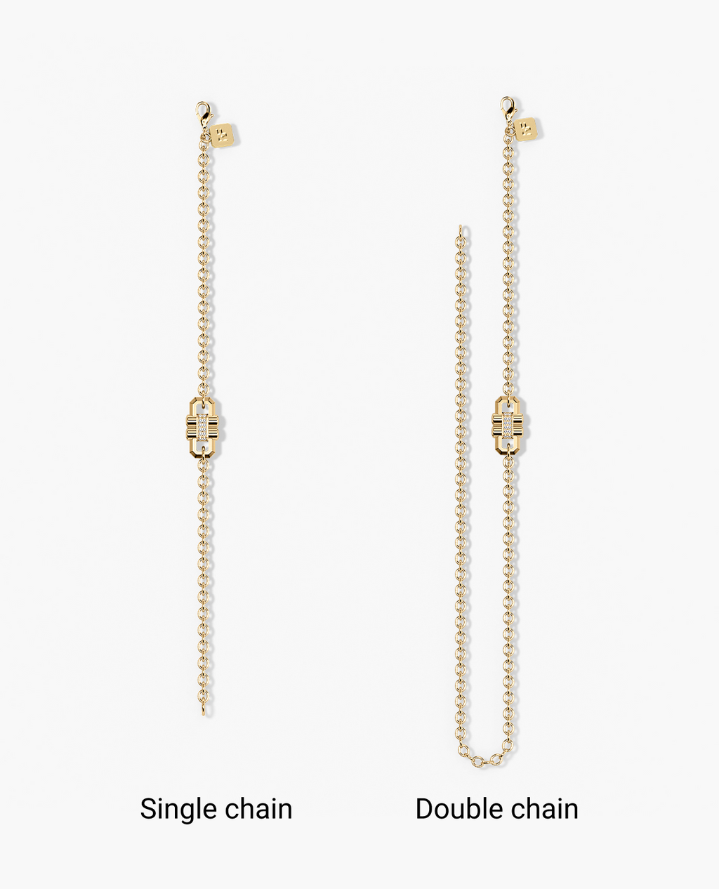 MOSS Gold Charm Bracelet with 0.12ct Diamonds