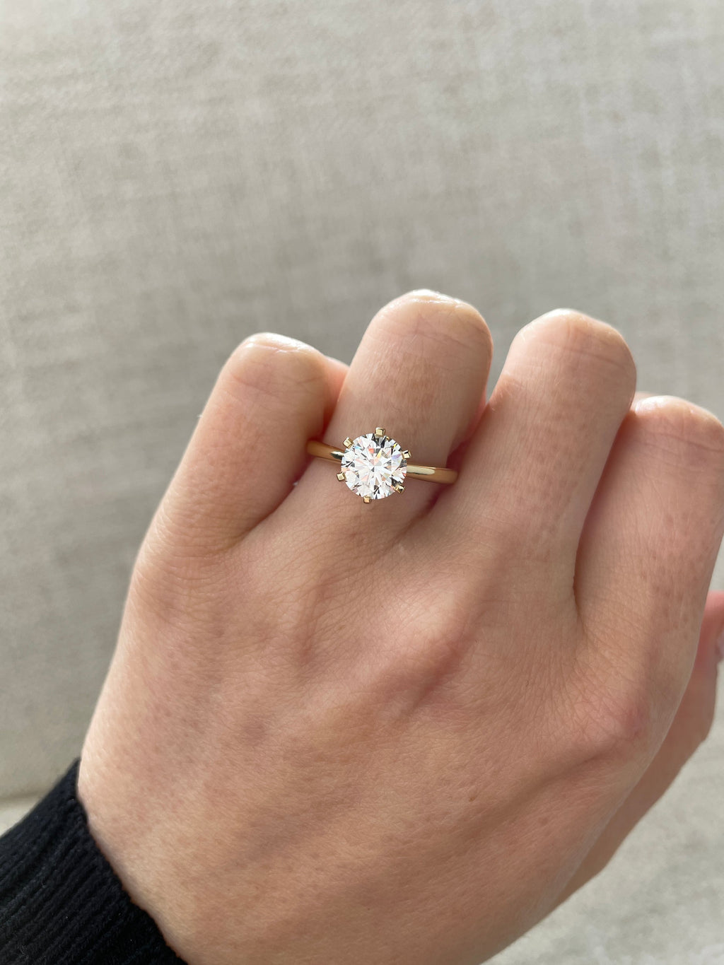 1.57 CT Round Cut Lab Grown Solitaire Engagement Ring