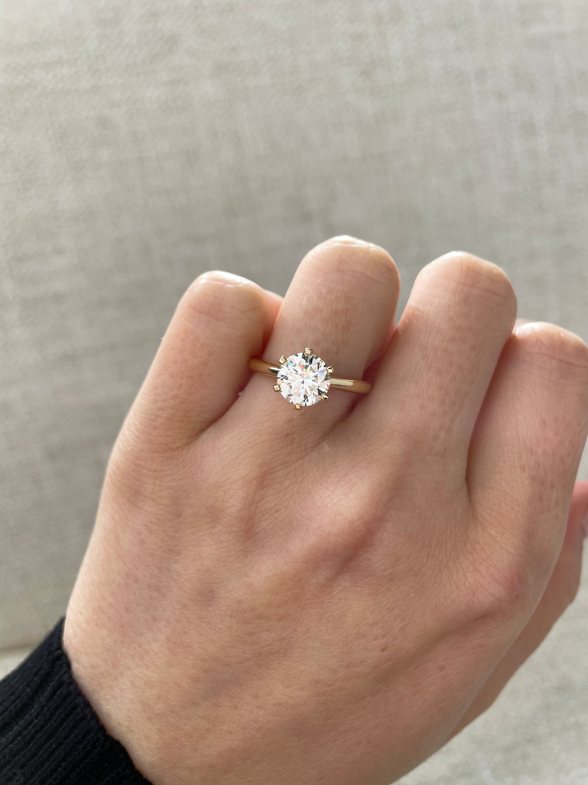 1.57 CT Round Cut Lab Grown Solitaire Engagement Ring