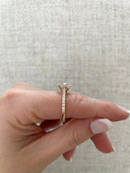 1.74-3.74 CT Oval Cut Lab Grown Diamond Pave Setting Engagement Ring