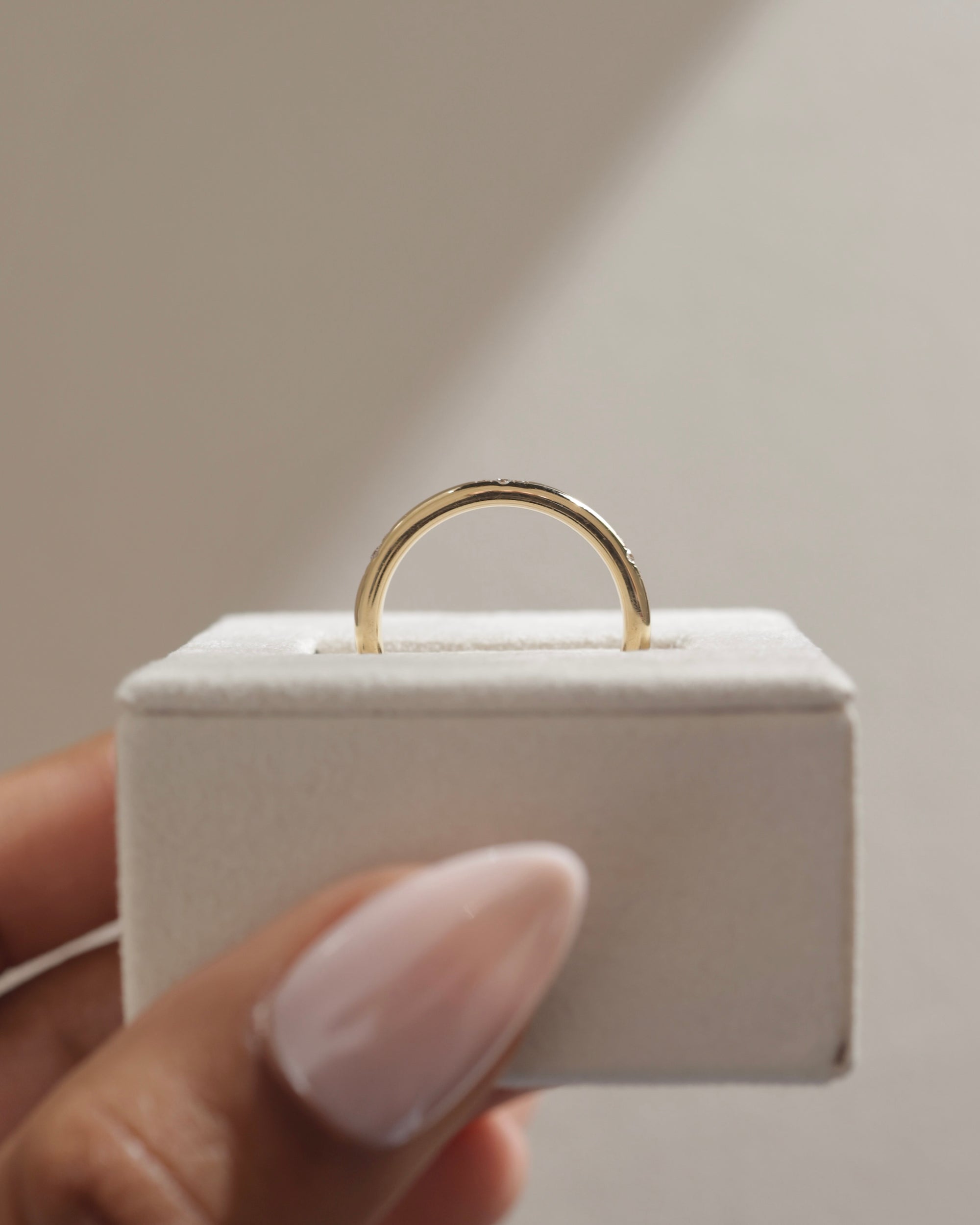 0.10 TCW Round CVD Diamond Flush Wedding Band