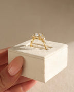 1.80-3.80 CT Round Cut Lab Grown Three Stone Engagement Ring