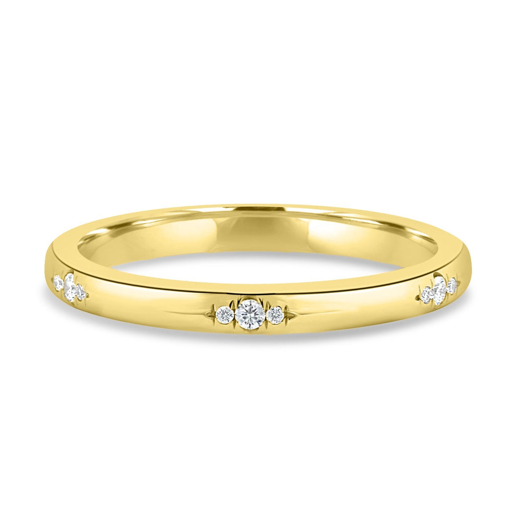 0.10 TCW Round CVD Diamond Flush Wedding Band