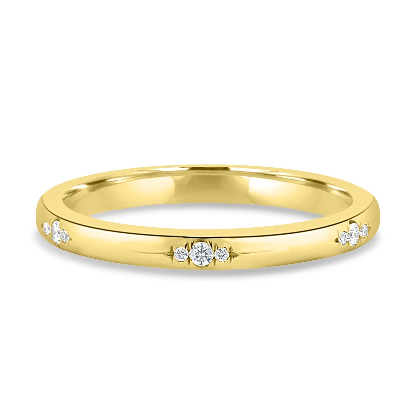 0.10 TCW Round CVD Diamond Flush Wedding Band