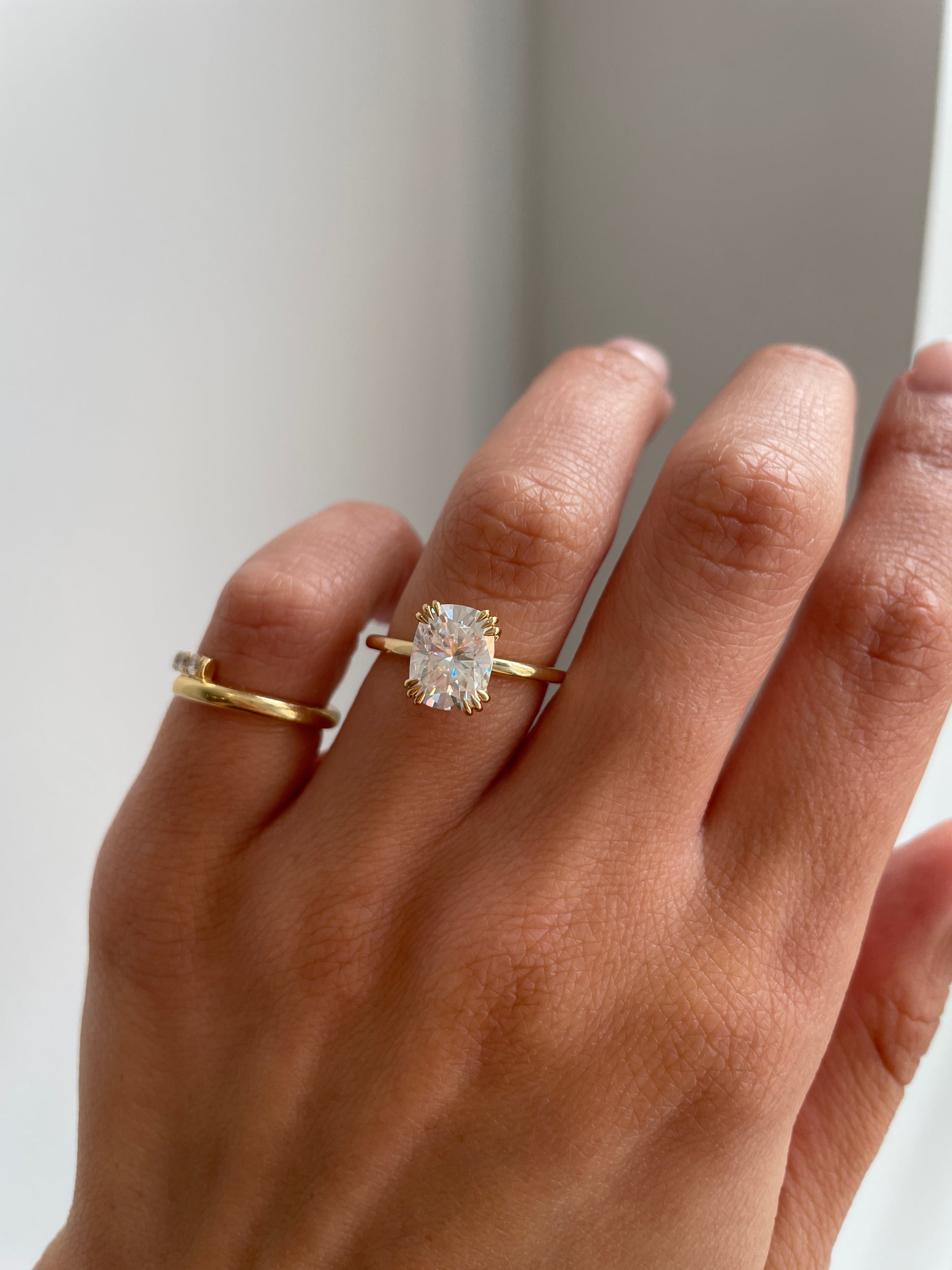 2.01-4.01 CT Elongated Cushion Cut Lab Grown Diamond Solitaire Engagement Ring Secondary image