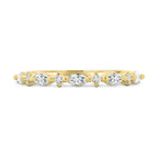 0.76 TCW Marquise & Round CVD Diamond Half eternity Wedding Band