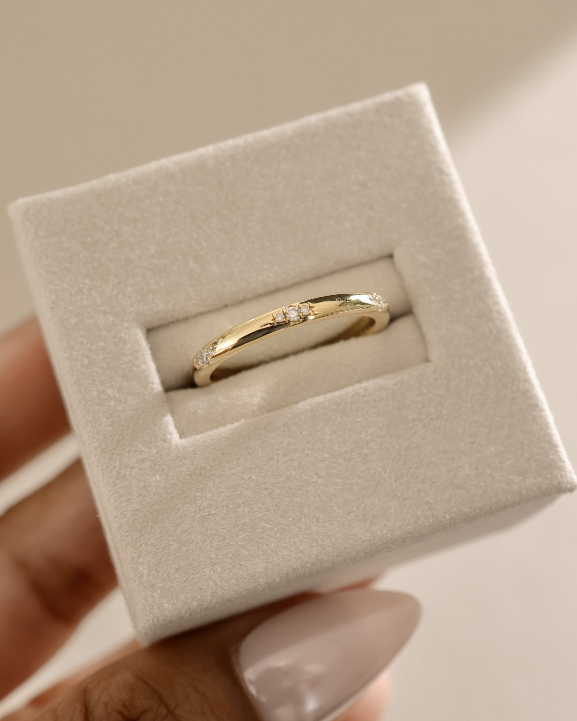 0.10 TCW Round CVD Diamond Flush Wedding Band