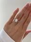 2.0-4.0 CT Oval Cut Lab Grown Diamond Hidden Halo & Pave Engagement Ring