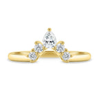0.37 TCW Pear & Round CVD Diamond Curved Wedding Band