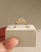 1.80-3.80 CT Round Cut Lab Grown Three Stone Engagement Ring