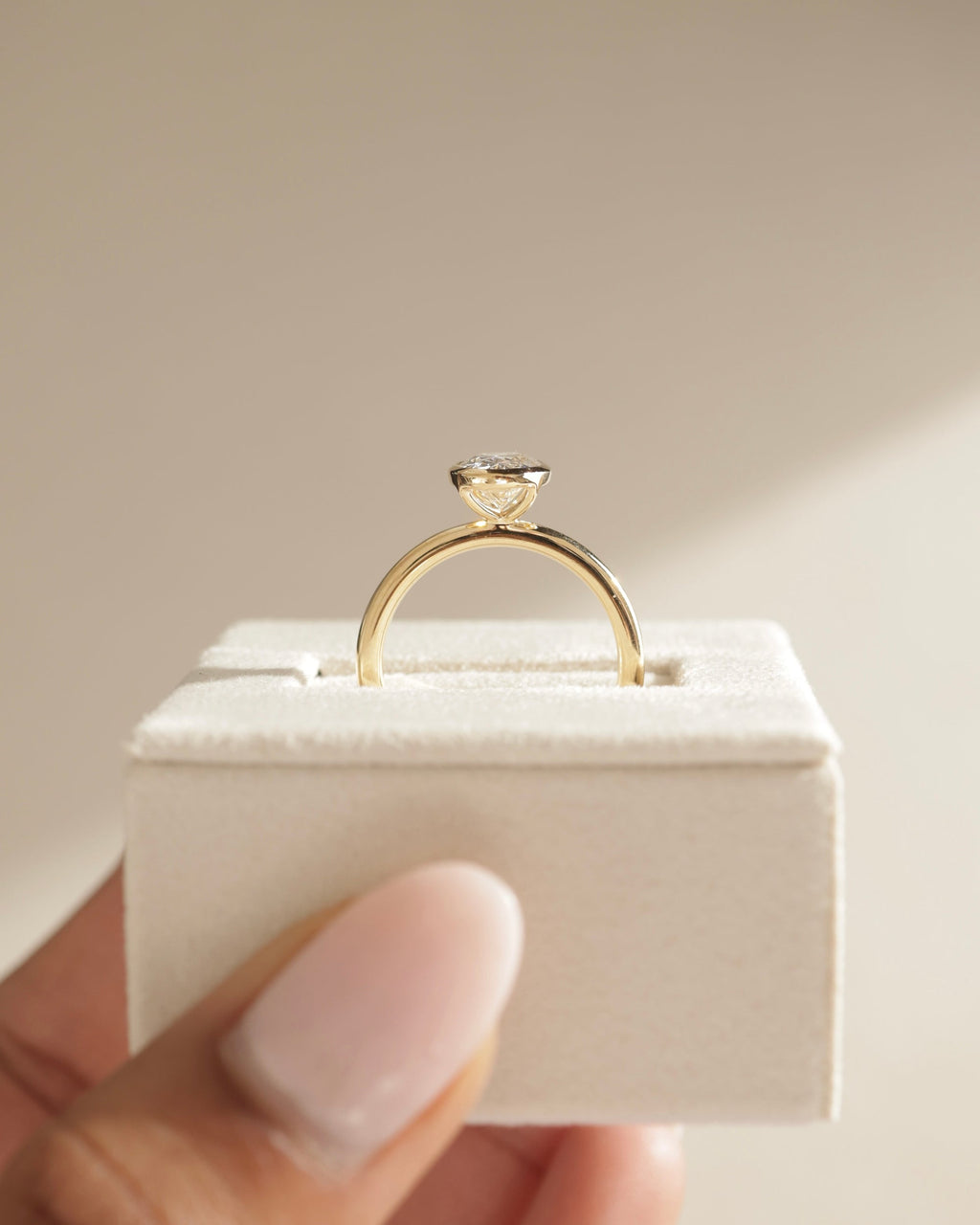 1.50-3.50 CT Oval Cut Lab Grown Diamond Bezel Solitaire Engagement Ring