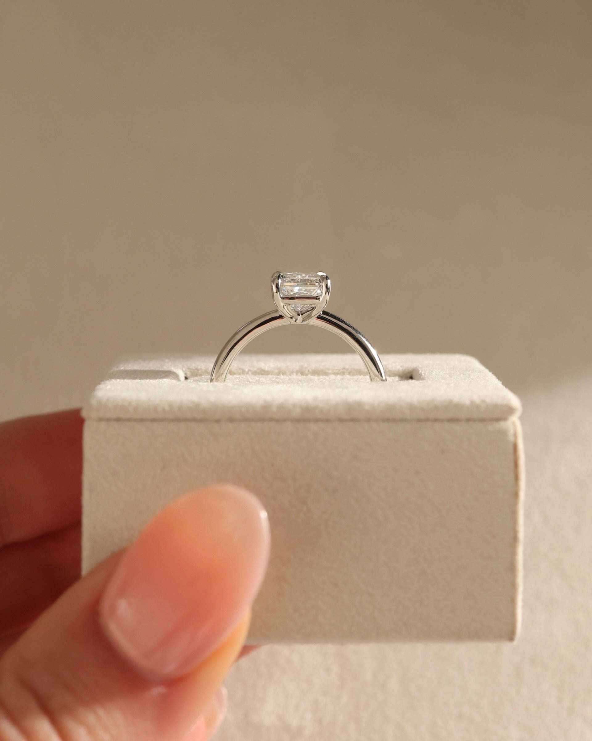 1.25-3.25 CT Radiant Cut Lab Grown Diamond Solitaire Engagement Ring