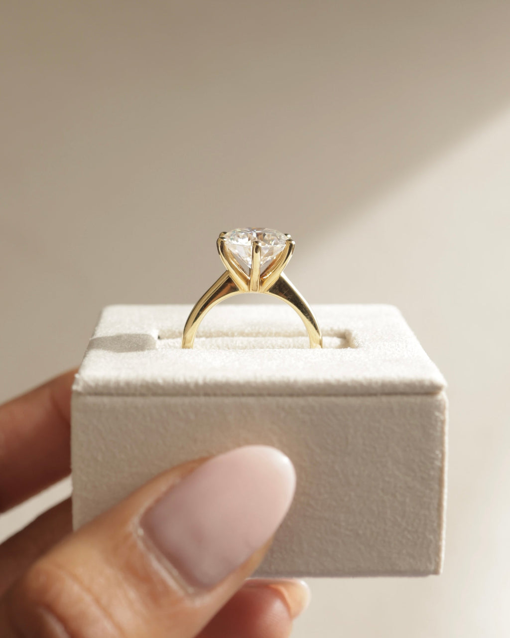 1.0-3.0 CT Round Cut Lab Grown Diamond  Solitaire Engagement Ring