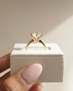 1.0-3.0 CT Round Cut Lab Grown Diamond  Solitaire Engagement Ring